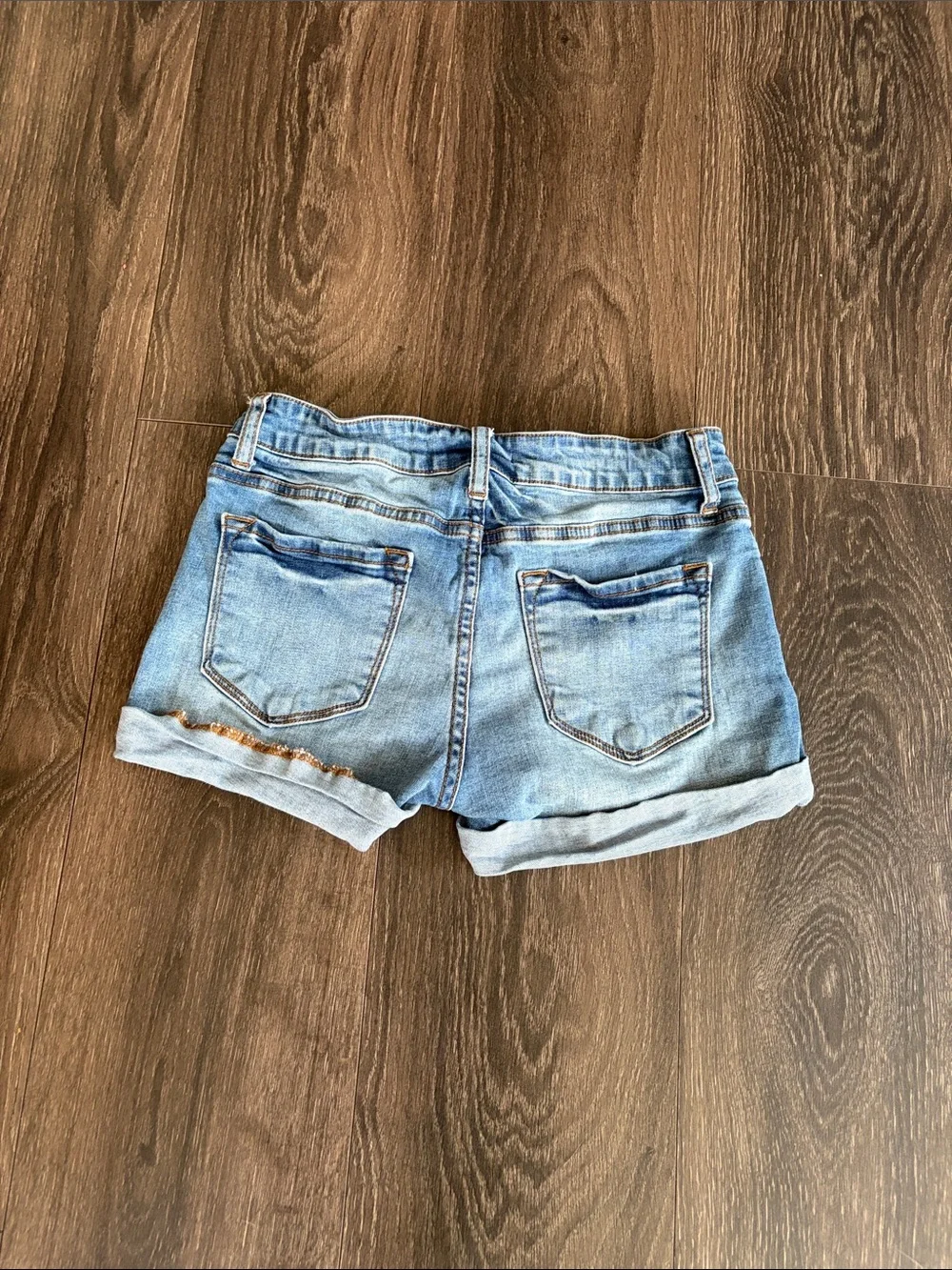 KanCan Light Blue Cuffed Denim Shorts